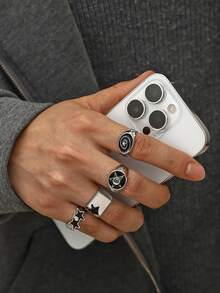 European And American Pentagram Ring Set, High-End Hiphop Niche Personalized Rings For Men - Men's Rings - View 2