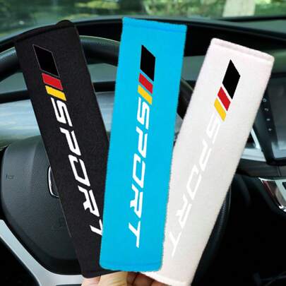 2pcs Plush Car Seat Belt Cover With Identifier, Universal Anti-Friction Safety Belt Protector, Comfortable Car Interior Accessories Fit All Models