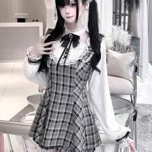 Very Popular Lolita-Style Dress, Sweet And Gentle Ribbon-Detailed Square Neck White Tulle Dress, Princess Dress, 2026 Spring/Summer New Arrival Skirt Dress, Lolita Dress - 灰色裙 - 查看 8