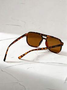 男士摩卡棕色复古大框时尚眼镜 - 摩卡棕 - 查看 3