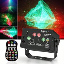 1pc DJ Party Stage Laser Light, Aurora Effect RGB Sound Activated Disco Handheld Torch With Remote Control, Music Performance Projector For Indoor Birthday Halloween Christmas Party Karaoke Club KTV Dance - Black - View 2
