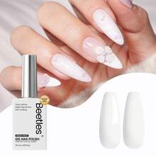 Beetles 15ML Full Size White Rhythm HEMA-Free White Gel Polish, Base Color For French Nails Design, Summer Shades, Soak Off UV, Colorful Bottle Nail Art Manicure - Nhịp điệu trắng - Xem 7