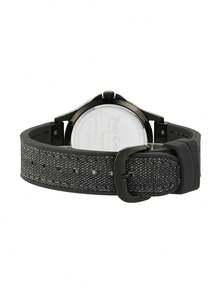 Juicy Couture Đồng hồ đeo tay nữ chạy bằng pin thạch anh, mặt tròn màu đen, dây đeo silicon. - màu đen - Xem 8