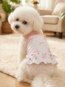PETSIN Vestido lindo para mascotas, decoración de mariposa, adecuado para poodle y bichón frisé, ropa para mascotas, vestido de princesa para gatos, primavera/verano - Multicolor - Ver 10