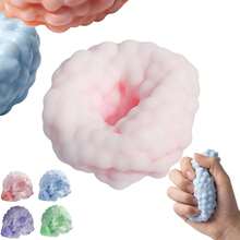 Crunchy Squishy Stress Balls, Skin Sand Filled Sensory Fidget Toys, Slow Rebound Moldable Squeeze Ball Anxiety Relief, Office Desk & Classroom Party Favors Kids Adults (Purple) - 粉色 - 查看 7