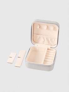 1个个性化首饰盒，旅行首饰盒，生日礼物，圣诞礼物，送给女性和少女的礼物，字母A-Z旅行首饰盒 - 白色 - 查看 4