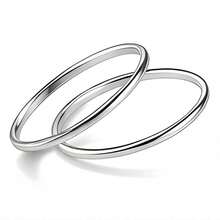 Pair Of 2mm Silver Wedding Rings For Dating, Valentine's Day, Couple, Commitment, Luxury - 銀色 - 查看 1