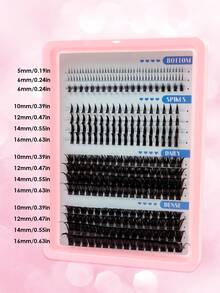 15 Rows 308pcs Mixed False Eyelashes, C/D Curl Individual Cluster Lashes,Lashes With Spikes And Bottoms ,Manga Lashes Enlarged Eye Effect Suitable For Daily Wear - C/D MIX - View 4