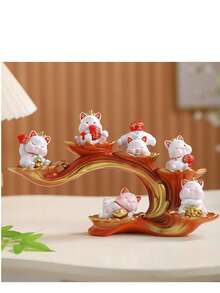 太阳能招财猫摆件套装，逼真可爱的中国风招财猫装饰品，适合作为礼物，装饰前台、汽车、商业空间、蛋糕装饰、家居书桌、植物、汽车、景观。 - A - 查看 11
