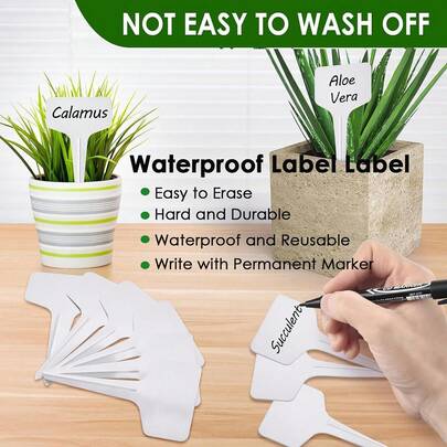 100pcs Plastic Plant Labels, 10.16cm, Waterproof Plant Tags, T-Type Plant Labels, Outdoor Gardening Labels, Plant Name Tags, Seeds, DIY Gardening Markers, Plant Identification Stakes, Nursery, Identification Stakes, Gardening Tools