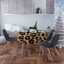 1 chiếc khăn trải bàn họa tiết da báo - Chất liệu polyester có thể giặt máy, khăn trải bàn tròn phù hợp cho các bữa tiệc, đám cưới, dã ngoại, quán cà phê và các buổi họp mặt gia đình, khăn trải bàn tiệc | Khăn trải bàn họa tiết da báo | Khăn trải bàn polyester - Nhiều màu - Xem 3