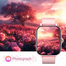 [Smart Watch]1.83吋全螢幕觸控智慧手錶，中性設計，支援無線接聽通話，舒適透氣矽膠錶帶；具備訊息通知、遠端拍照/音樂播放、運動追蹤與健身智慧功能，支援多種運動模式，180mAh鋰電池，男女適用，適合作為情侶、長輩、朋友、同學的節日禮物 - 彩色 - 查看 4