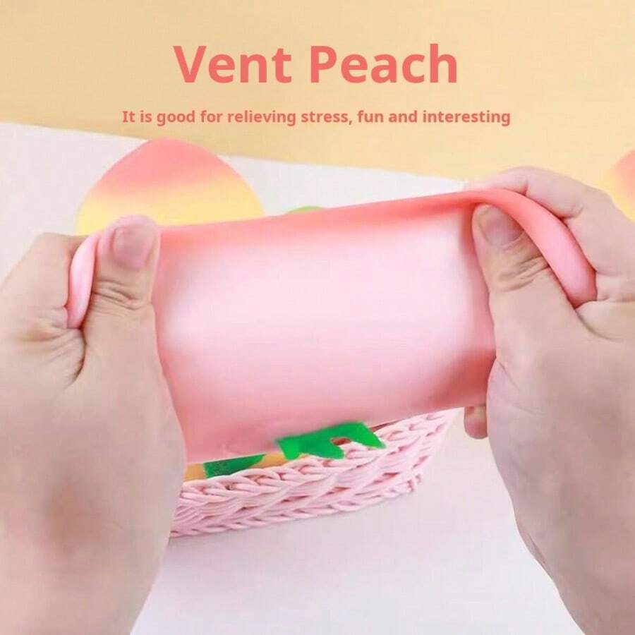 FIFA Realistic Peach Squeeze Stress Relief Toy, Simulated Peach Squeeze Ball, Office Stress Relief Tool - Multicolor - View 1