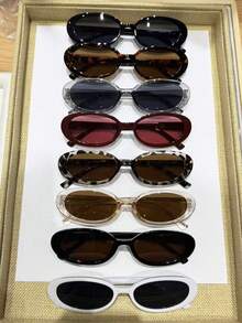 8pcs Oval Retro Classic Elegan Women Fashion Eyeglasses For Street-Photography Driving Camping Daily Life Suitable For All Face Shapes - 彩色 - 查看 6