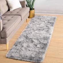 Runner Rug for Dorm College Apartment Bedroom 2x6 Feet Shag Area Rug with Upgrade Non Slip Light Grey Fluffy Carpet Runner for Hallway Fuzzy Soft Rugs for Boys Bedroom Decor - 2 x 6 rectangular - Ver 8