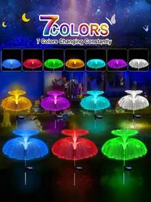 2pcs Solar Jellyfish Light -7 Colors Constantly Changing, Outdoor Holiday Landscape Light, Suitable For Garden Yards, Lawns, Paths, RVs, Camping, Picnics,Parties, Weddings, Parties, Very Suitable For Garden, Terrace, Path, Lawn And Holiday Decoration - Jellyfish Lamp - View 4
