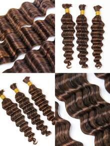 #4/30 Tóc giả kiểu Bohemian sóng sâu, 100% tóc người tự nhiên, dài 16-20 inch, 300g, mềm mại và nhẹ, thích hợp để tết tóc, dự lễ tốt nghiệp, kỷ niệm, lễ hội, đám cưới, sử dụng hàng ngày, tiệc tùng và cosplay. - S4/30 - Xem 6