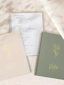 1pc Aesthetic Spiral Notebook, Cute Thick Inner Pages Diary, Unique Floral Design, Lined A5 Spiral Notebook, Suitable For School/University/Office, Perfect Birthday/Back To School Gift - Multicolor - View 6