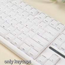 【不透明果冻白键帽】130+键，PBT材质，MDA高度，全套DIY定制机械键盘键帽，兼容MX轴，61/64/68/75/84/87/98/104/108键布局，果冻白，完美礼物，键盘键帽，键帽收藏，键盘配件，机械键盘键帽，PBT键帽，键帽，热升华键帽，热插拔键帽 - 查看 4