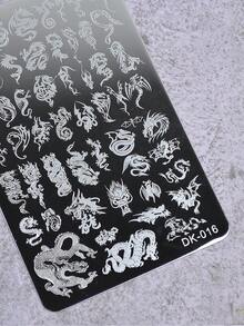 1pc Nail Art Printing Steel Plate, Stainless Steel Nail Stamping Template Tool - Silver - View 7