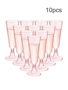 10/20pcs 150ml Reusable Champagne Glasses, Suitable For Parties, Gatherings, Cold Drinks, Birthdays, Valentine's Day, Weddings And Large Events - Multicolor - View 7