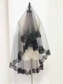 Khăn voan cô dâu dài màu trắng ren, phụ kiện chụp ảnh cưới, khăn voan ngang vai, trang phục mùa thu, mùa hè, đi biển cho phụ nữ. - Nhiều màu - Xem 7