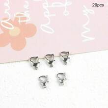 20个8*12mm锌合金心形龙虾扣 - 弹簧扣心形钥匙扣，适用于行李箱配件钥匙扣制作及时尚配饰 - 龍蝦扣 - 查看 12
