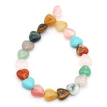 1pc Natural Stone Heart-Shaped Semi-Precious Beads For Jewelry Making - Heart-shaped Beads - View 9