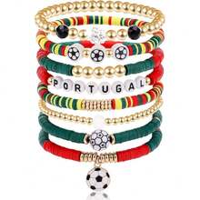 Game Day Bracelets Gifts For Women, World Cup Soccer Accessories, Football Gear Sports Fans Party Supplies, Anniversary Birthday Holiday Gifts For Friends Sister Wife,44867757 - 彩色 - 查看 1