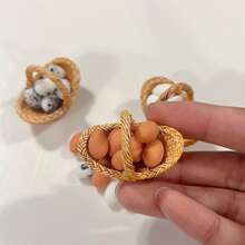 1:12 Scale Mini Egg Basket With Realistic Eggs, Model House Decor, DIY Mini Handmade Eggs, Fairy Garden, Mini Landscape - Multicolor - View 7