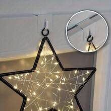 6/12/24pcs Universal Window Hanging Clips, Suitable For Decorations, White, Applicable For String Lights, Christmas Stars, Curtain Lights, Easter Decorations And Display Shelves - Multicolor - View 4