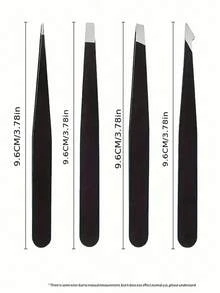 4Pcs Precision Tweezers Set For Eyebrows, Professional Stainless Steel Tweezers For Eyebrows - Great Precision For Facial Hair, Splinter And Ingrown Hair Removal Eyebrow Trimmers Hair Removal, Face Hair Removal, Hair Trimmer, Hair Trimmer, Barber Supplies, Haircut, Bag, Organizer, Storage, Hair Accessories - A - 查看 2