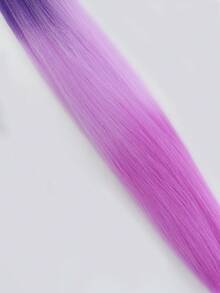 1 peça/2 peças Extensão de Peruca Trançada Colorida Roxa de 26 Polegadas para Crianças no Halloween, Acessórios de Cabelo Sintético Longo e Liso com Rabo de Cavalo Volumoso - Multicolorido - Visão 6