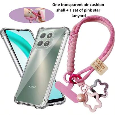 1 ốp lưng trong suốt có đệm khí + 1 dây đeo hình ngôi sao màu hồng, ốp điện thoại chống sốc này có đệm khí 4 góc giúp bảo vệ chống rơi, chống trầy xước, chống ố vàng, phù hợp với Honor Magic 7 Lite/Honor Magic 5 Lite/Honor 400 Smart 5G/Honor 400/Honor 400 Pro/Honor 400 Lite/ Nova Y70/Honor 90/Honor 90 Lite/Honor 200 và các điện thoại khác. Đây là một loại ốp điện thoại, vỏ bảo vệ điện thoại hoặc lớp bảo vệ điện thoại.