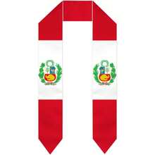 Peru Peruvian Flag Graduation /Sash/Scarf 2026 Double Sided International Student Graduation Decoration Gift For Men Women 72 Inches Length Premium Graduation For International Graduates-6.45"Width X 70.8"Length - 預設 - 查看 1