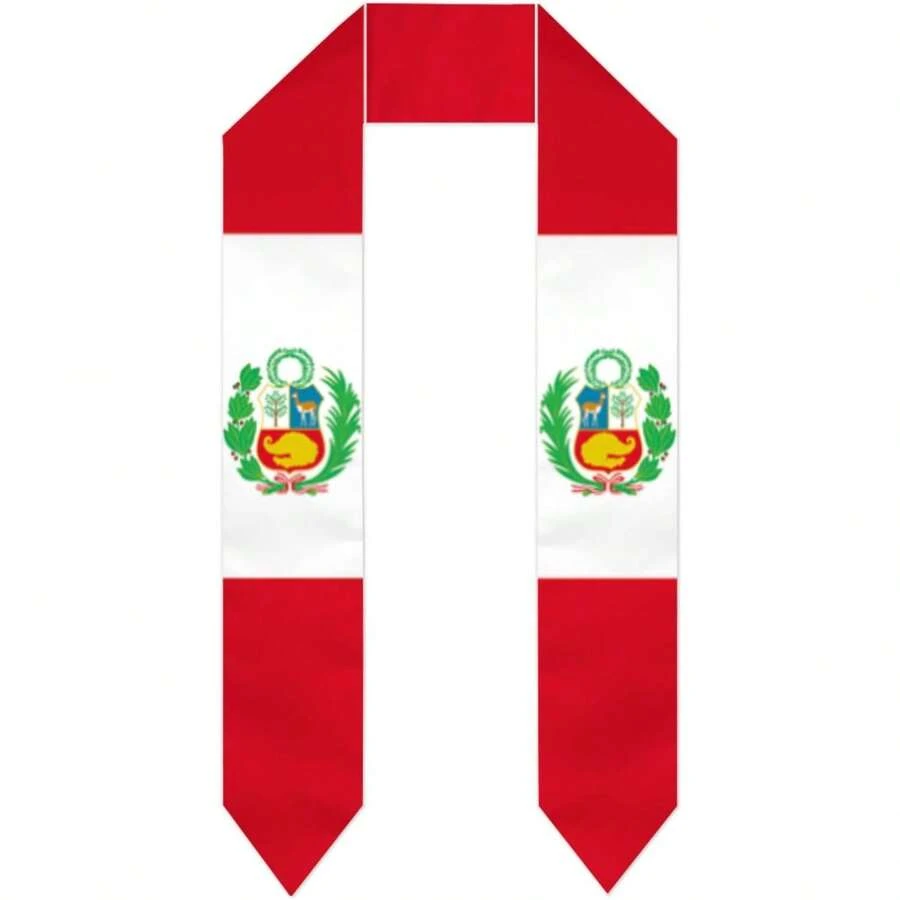 Peru Peruvian Flag Graduation /Sash/Scarf 2026 Double Sided International Student Graduation Decoration Gift For Men Women 72 Inches Length Premium Graduation For International Graduates-6.45"Width X 70.8"Length - 預設 - 查看 1