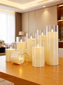 LED Electronic Candle Light, Realistic Wax Candle, Romantic Wedding Proposal Candlelight Decor, Atmosphere Lamp, Suitable For Multiple Occasions - Flat-mouth Ambient Light - View 6