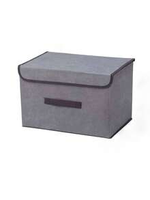 CHIGO 1/2pcs Non-Woven Fabric Foldable Storage Box, Modern Minimalist Design Rectangular Wardrobe Storage Basket With Lid, Closet Organizer, Mother's Day Gift (Random Color And Style, Please Confirm Before Purchase) - Light Grey - View 10