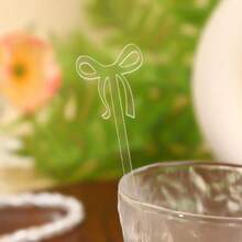 Sản phẩm mới: Que khuấy cocktail bằng acrylic có nơ, đồ dùng cho quán bar, tiệc tùng, đồ dùng cần thiết cho các dịp lễ hội. - Nhiều màu - Xem 6