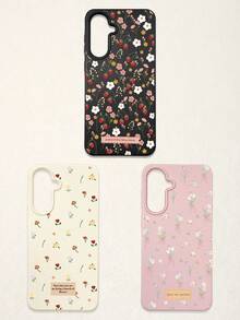 3 件套花卉印花手机壳，兼容 和 Galaxy，采用甜美、浪漫、可爱的粉色、白色、玫瑰红配色设计，特别适合年轻女性。 - 彩色 - 查看 49