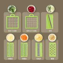 [Vegetable Slicer] 16-In-1 Vegetable Chopper, Professional Onion Chopper, Multi-Functional Food Chopper, Kitchen Vegetable Slicer And Dicer, Vegetable Chopper With 8 Blades, Carrot Chopper With Container Father Gift - Multicolor - View 5