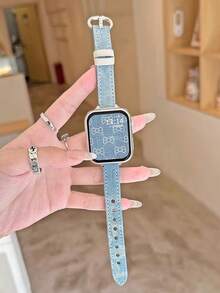 复古时尚超薄牛仔表带，适用于 Series 1/2/3/4/5/6/7/8/9/10/SE/Ultra 系列，尺寸 38mm、40mm、41mm、42mm、44mm、45mm、49mm，简约休闲，男女皆宜。 - 淺藍 - 查看 7