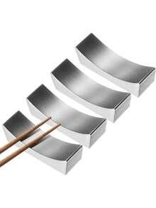 Set 4/2/1 Tempat Sumpit Stainless Steel 304, Rak Peralatan Makan Desain Alur Perak, Dapat Digunakan Kembali & Aman untuk Mesin Pencuci Piring, Cocok untuk Sumpit, Sendok, Garpu - MultiWarna - View 1