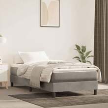 vidaXL Struttura letto a molle, letto imbottito per camera da letto, struttura letto con rete a doghe e gambe di supporto, letto singolo per camera da letto, velluto grigio chiaro 80x200cm - Grigio Chiaro - Visualizzare 26