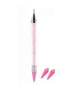 1pc Pink Dual-Head Rhinestone Nail Art Tool, Detachable Silicone Soft Tip Dotting Pen For Nail Decoration, Cuticle Removal, Polishing, Suitable For Nail Art, Gel Nails, Natural Nails And More - Pink - View 8
