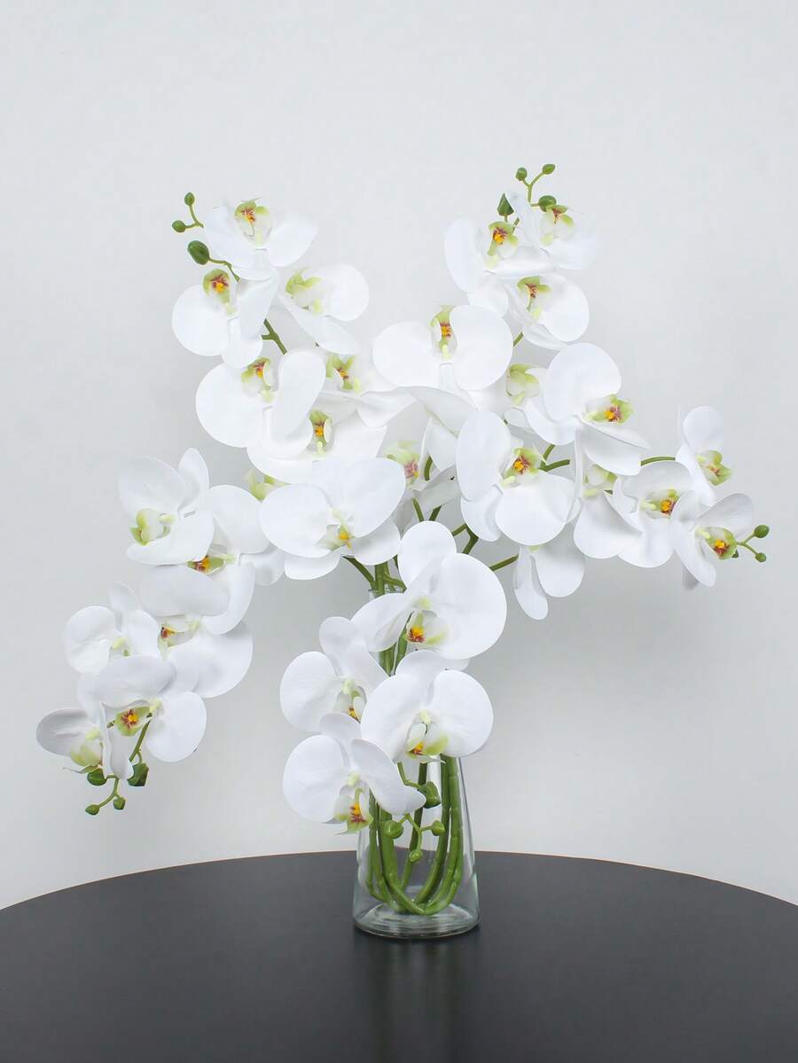 Artificial Orchids, Highly Realistic And Lifelike Butterfly Orchids, Classic Style Artificial Orchid Flower Arrangements, Decorative Silk Orchids, Suitable For Home Decoration In Living Rooms, Hotel And Wedding Flower Arrangements, Halloween Decorations, Christmas Decorations, Autumn Decorations - White - View 1