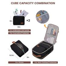 NEWHEY Ba lô du lịch unisex 40L, hành lý xách tay được chấp thuận bởi các hãng hàng không, bao gồm 3 túi đựng đồ, túi ngủ qua đêm TSA, túi đựng đồ cá nhân chống thấm nước, ba lô đựng đồ dùng cần thiết cho cuối tuần, vừa với máy tính xách tay 17 inch. - Nhiều màu - Xem 3