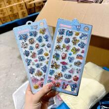 Nuevos stickers 3D con relieve de ángel, stickers con burbujas impermeables con patrón de piedras preciosas, stickers de cristal para niños - Multicolor - Ver 3