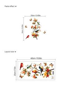 1 Set 2D Sakura Swallow Wall Stickers, Versatile Stickers For Spring, Sakura Branches, Graceful Swallows, High Cost-Performance Wall Decals, Spring 2026, Sakura Tree Wall Stickers (Including Birds & Butterflies), 1 Set Large Floral Vine Wall Stickers, Suitable For Bedroom Headboard, Living Room Backdrop, Study, Shop Windows And Other Scenarios - Cherry Blossom Stickers - View 11