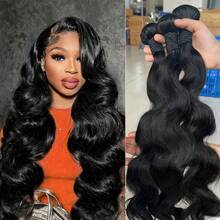 Virgin Brazilian Human Hair Brazilian Body Wave 1 3 4 Bundles Hair Extensions Grade 12A Remy Human Hair Bundles Black Color For Women - Natural Black - View 1